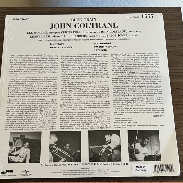LP購入記録】BLUE TRAIN／ジョン・コルトレーン | 音と桜の二重奏